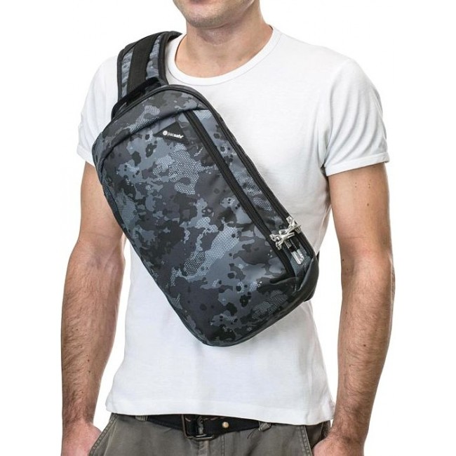 Рюкзак PacSafe Vibe 325 sling Серый камуфляж - фото №4
