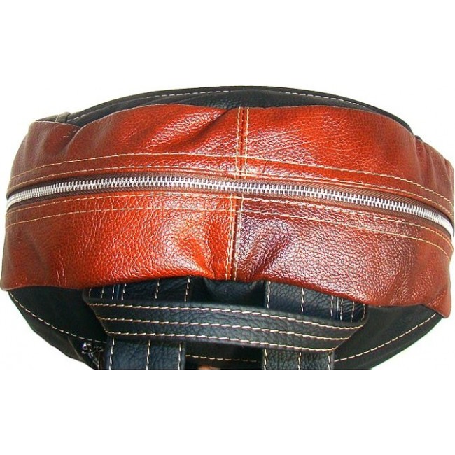 Рюкзак из кожи Sofitone RM 008 D4-B6 Черный-Рыжий - фото №4