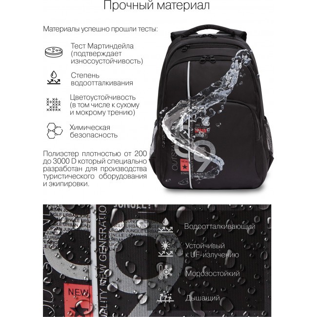 Рюкзак Grizzly RU-230-6 черный-красный - фото №9
