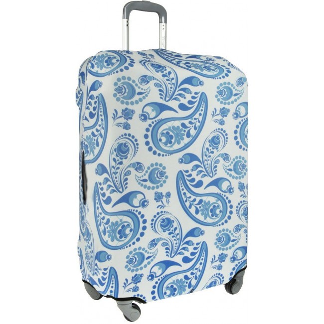 Чехол для чемодана Gianni Conti 9014 L Travel Gzhel Бело-синий - фото №1