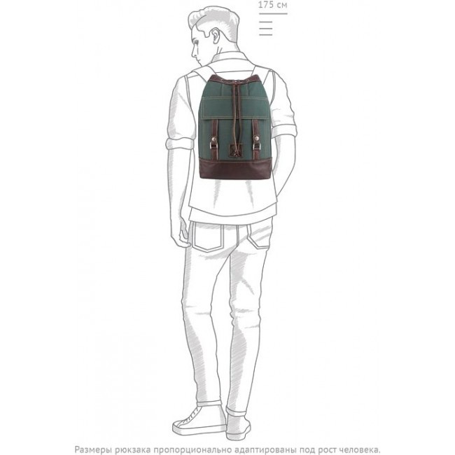 Рюкзак Sofitone RM 001 C7-C4 Зеленый-Коричнево-вишневый - фото №6
