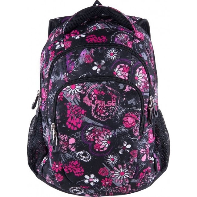 Рюкзак Pulse Teens Цветы на черном - фото №1