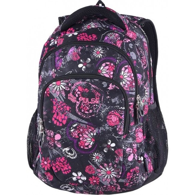 Рюкзак Pulse Teens Цветы на черном - фото №2