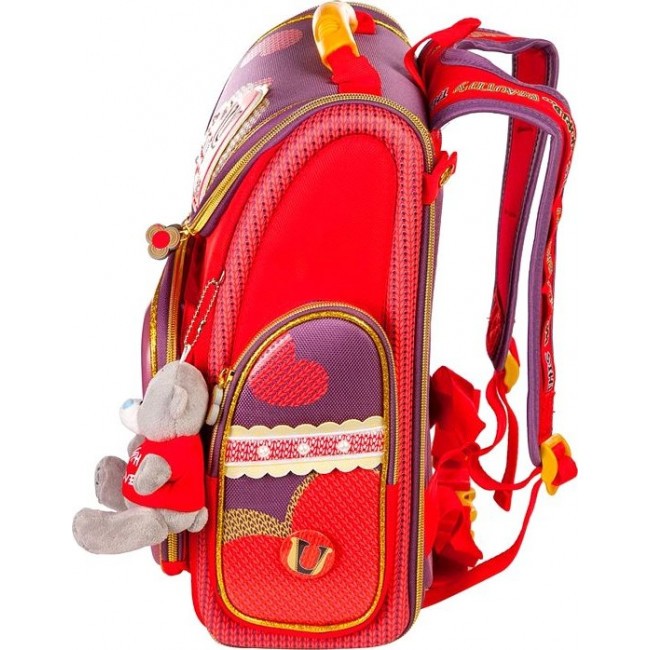 Школьный рюкзак с щенком Hummingbird K Любимый Щенок красный - фото №2