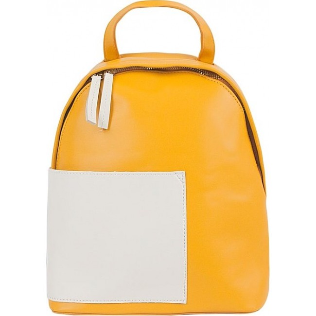 Оригинальный кожаный рюкзак Kawaii Factory Белый квадрат Желтый - фото №1