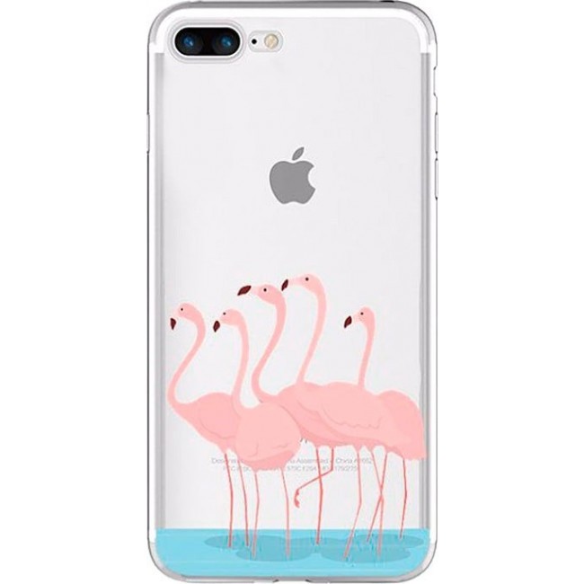 Чехол для iphone Kawaii Factory Чехол для iphone 7 Plus/8 Plus "Flamingo" Прозрачный - фото №1