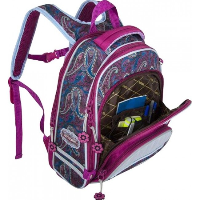 Рюкзак Across ACR18-178 Серо-фиолетовый с бабочкой - фото №5