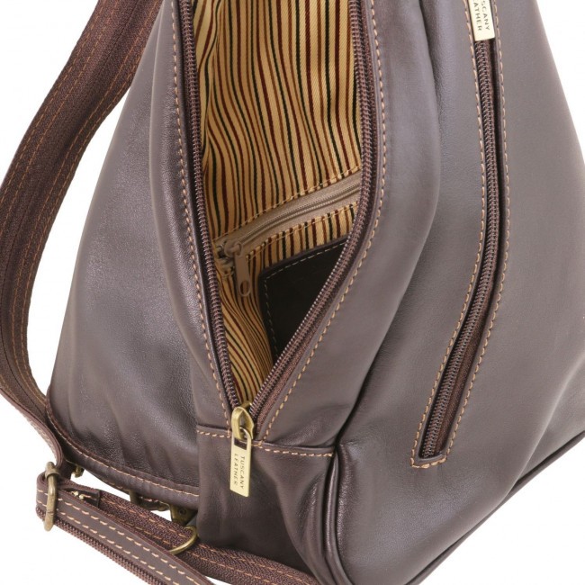 Рюкзак из мягкой кожи Tuscany Leather Hanoi TL140966 Черный - фото №6