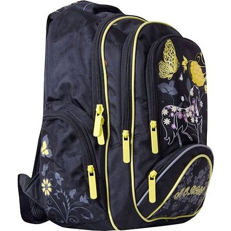 Рюкзак для девочки 5-11 класса Across KB1520 Голубые цветы - фото №2