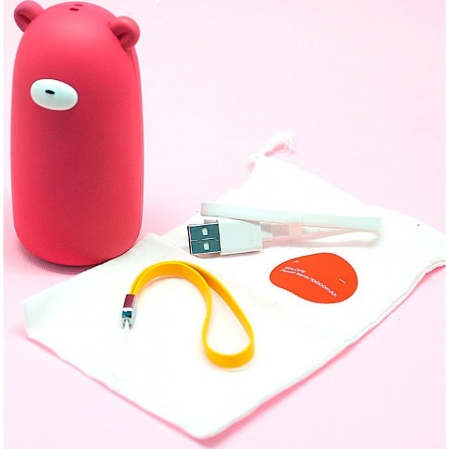 Зарядка Kawaii Factory Зарядное устройство-аккумулятор "Медвежонок" Розовый - фото №4