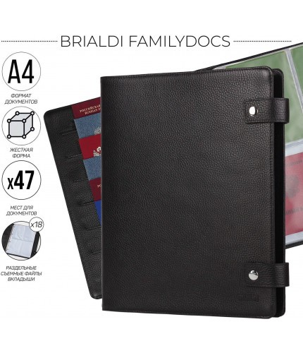 Папка для документов всей семьи Brialdi Familydocs Relief Black- фото №1