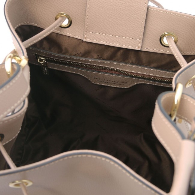 Кожаная сумка Tuscany Leather Minerva TL142145 Taupe - фото №6