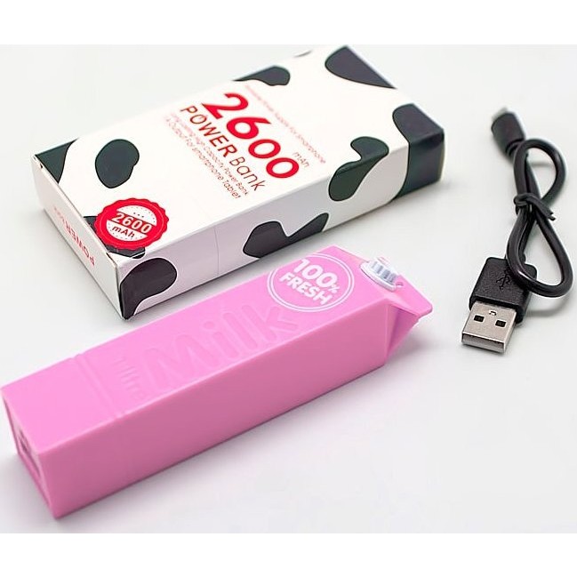 Зарядка Kawaii Factory Зарядное устройство-аккумулятор "Молоко" Розовый - фото №2