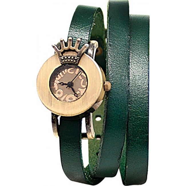 часы Kawaii Factory Часы на двойном ремешке "Queen" Зеленые - фото №1