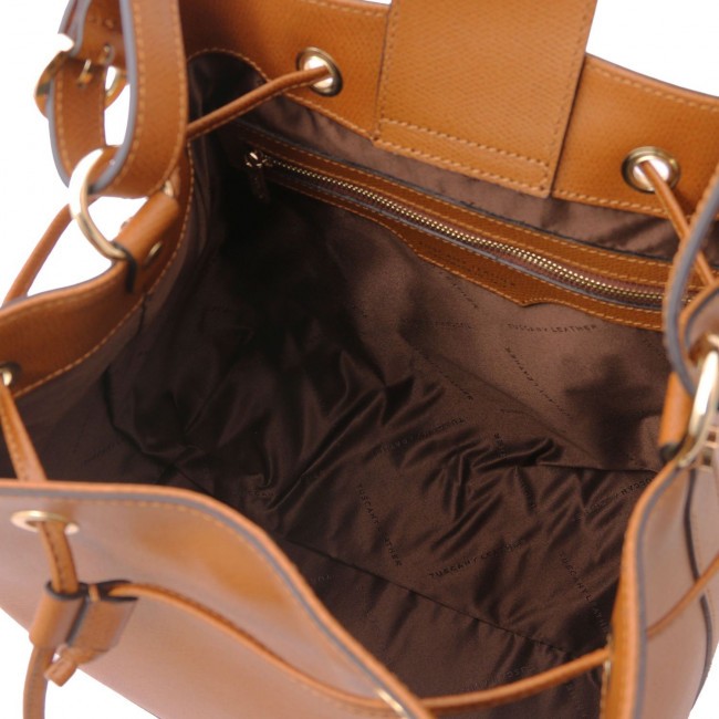 Кожаная сумка Tuscany Leather Minerva TL142145 Коньяк - фото №5