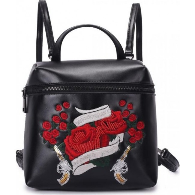 Рюкзак OrsOro DW-849 Черный с розами - фото №1